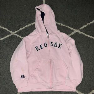 Majestic Pink Girls Red Sox Full Zip Hoodie Size 5/6